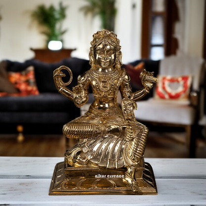 Panchaloha Bala Tripura Sundari Seated with Blessing statue - 8 Inches Nikuressence