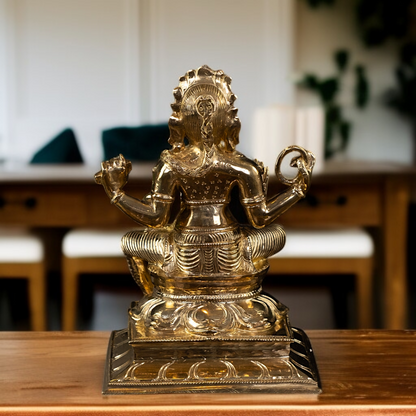 Panchaloha Bala Tripura Sundari Seated with Blessing statue - 8 Inches Nikuressence