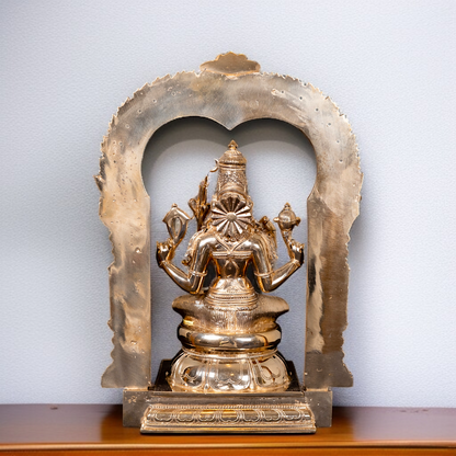 Goddess Kamakshi Blessing seated Panchaloha statue - 16.5 Inches Nikuressence