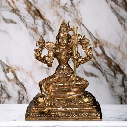 Panchaloha Lalita Devi Maa Seated with Blessing statue - 8.25 inches Nikuressence