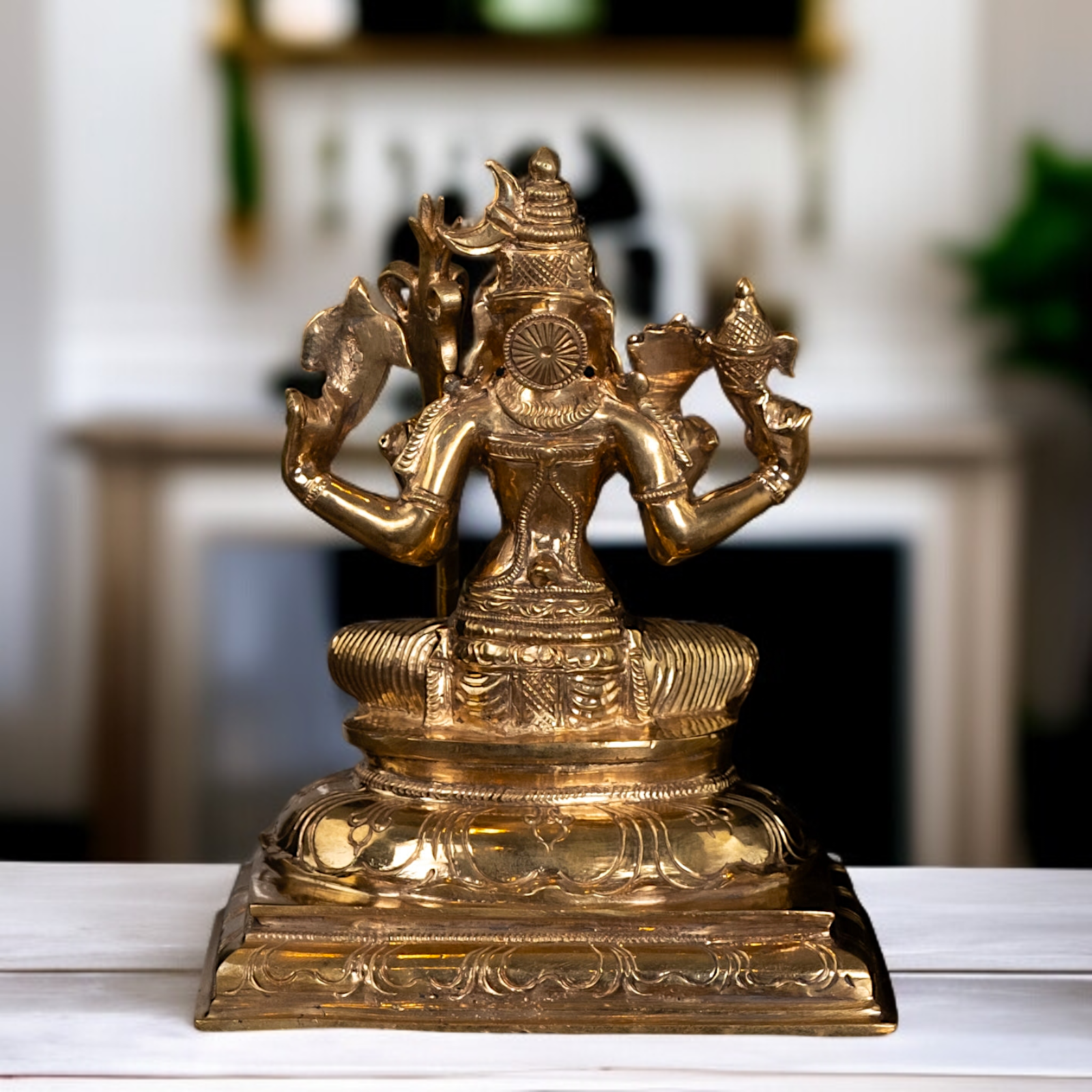 Panchaloha Lalita Devi Maa Seated with Blessing statue - 8.25 inches Nikuressence