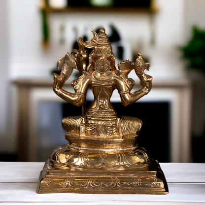 Panchaloha Lalita Devi Maa Seated with Blessing statue - 8.25 inches Nikuressence