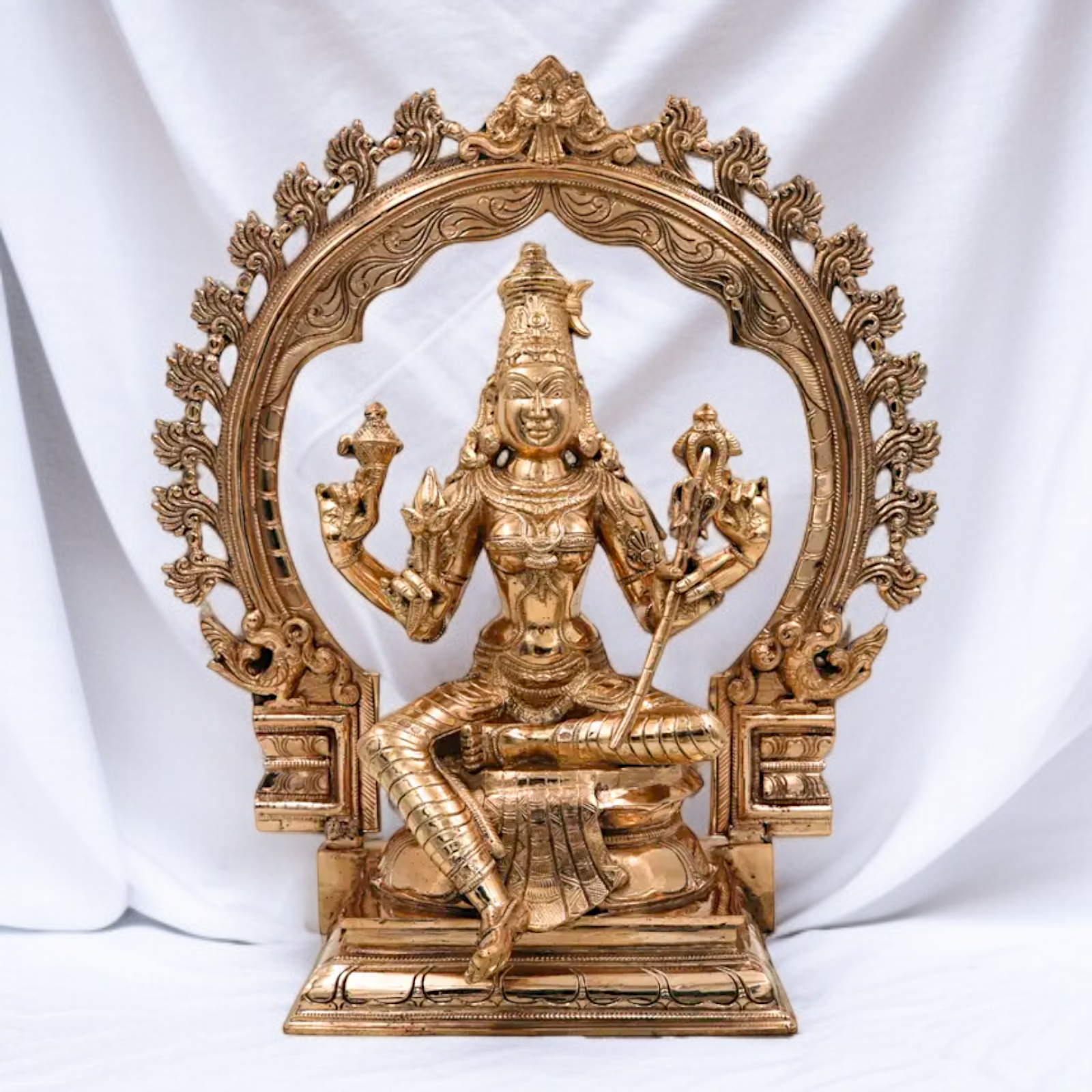 Goddess Rajarajeshwari Seated with Blessing statue - 15.5 Inches Nikuressence