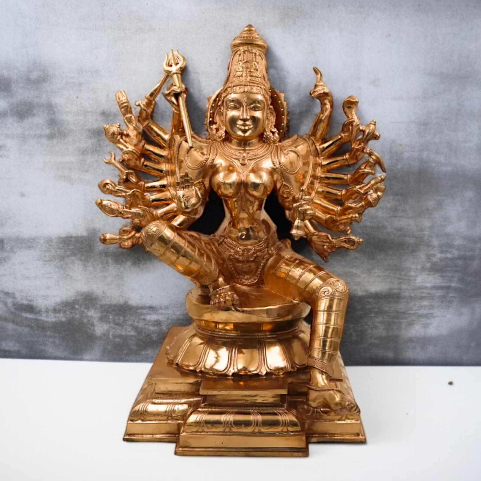 Goddess Durga Adi Shakti Devi Seated Pooja Panchaloha idol - 18 Inches Nikuressence
