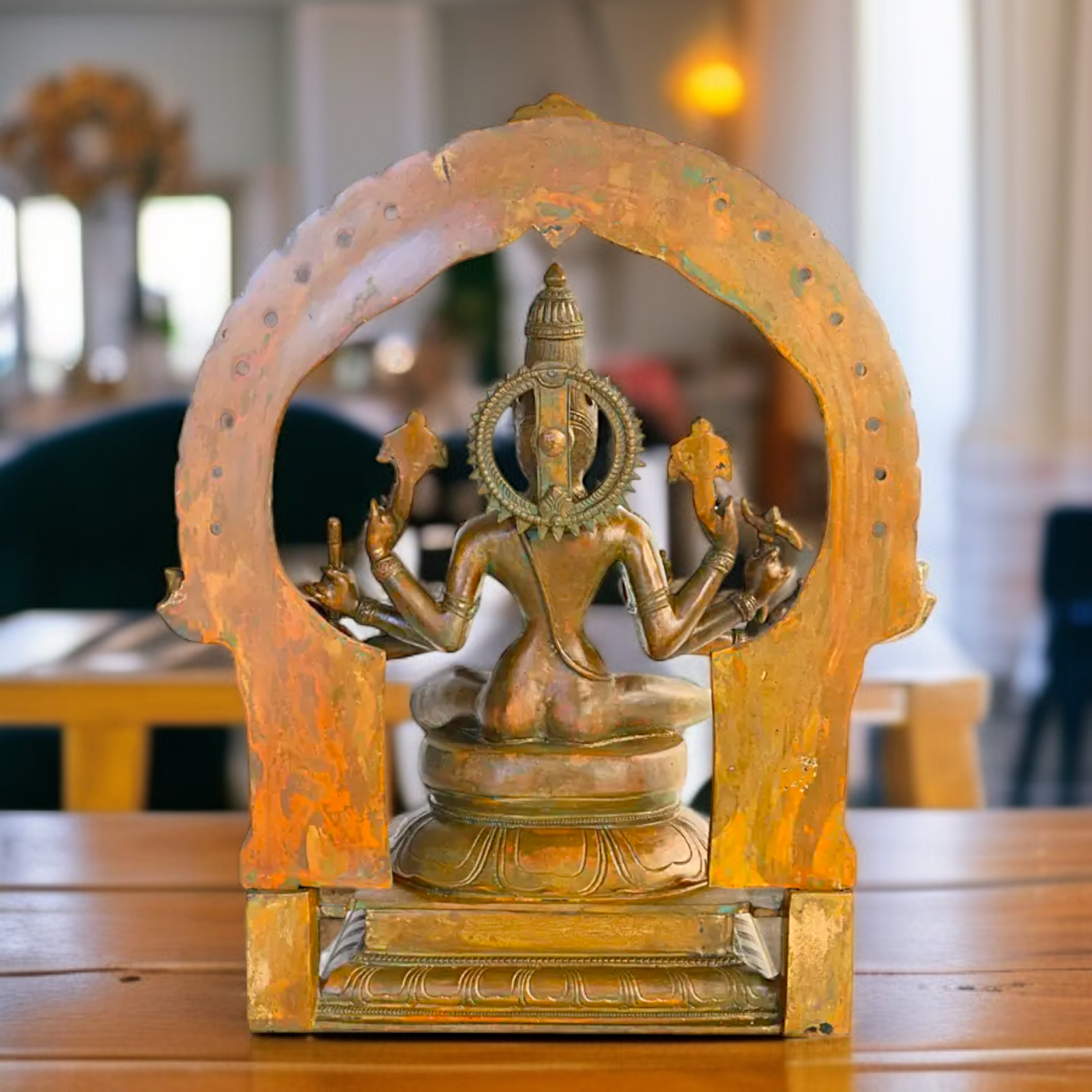 Goddess Varahi Amman Maa Seated with Blessing Panchaloha idol - 17.5 Inches Nikuressence