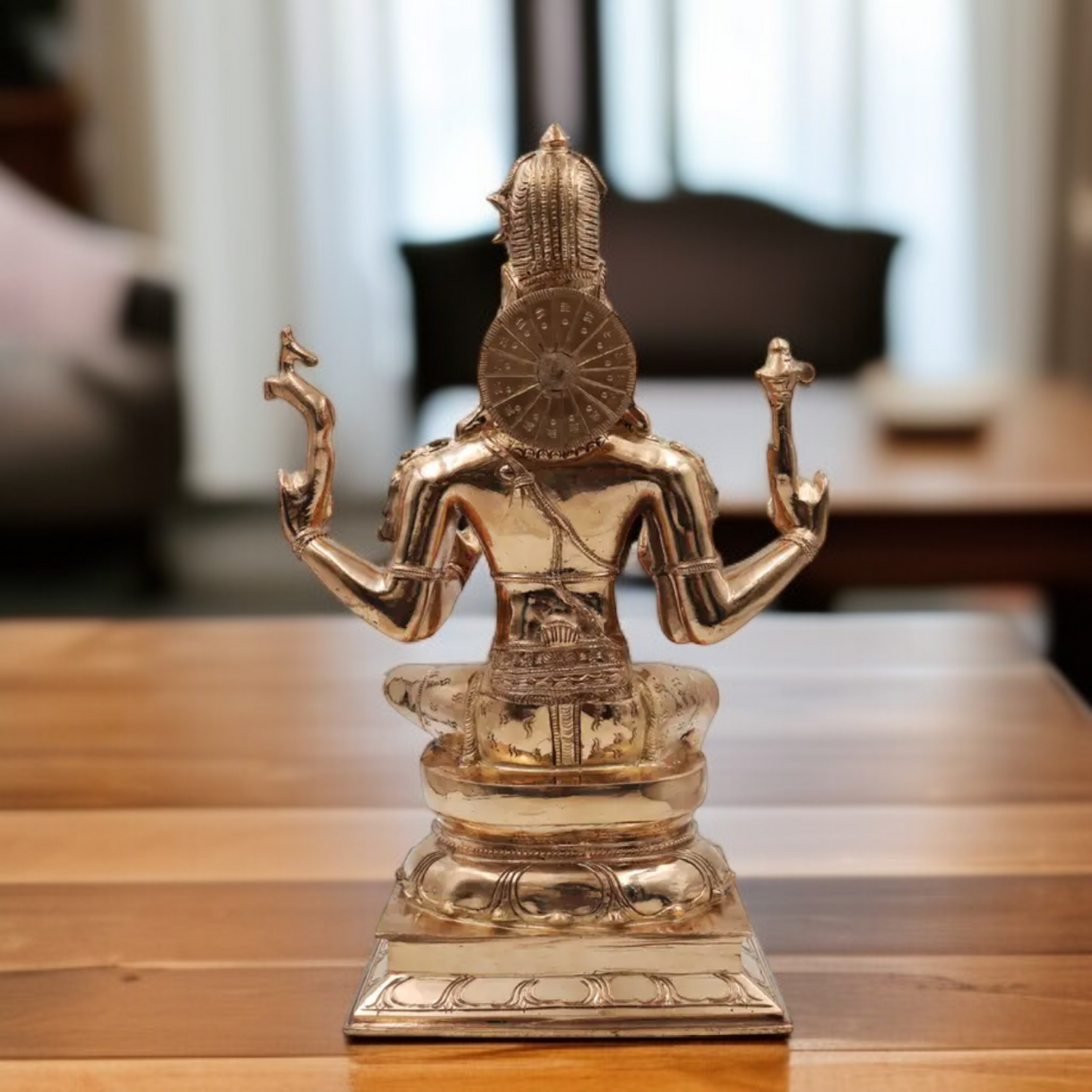 Lord Shiva Mahadev blessing seated Panchaloha idol - 16 Inches Nikuressence