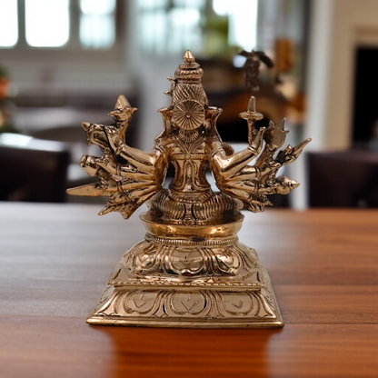 Panchaloha Ganesha Ganpati seated Blessing idol - 6.5 Inches Nikuressence