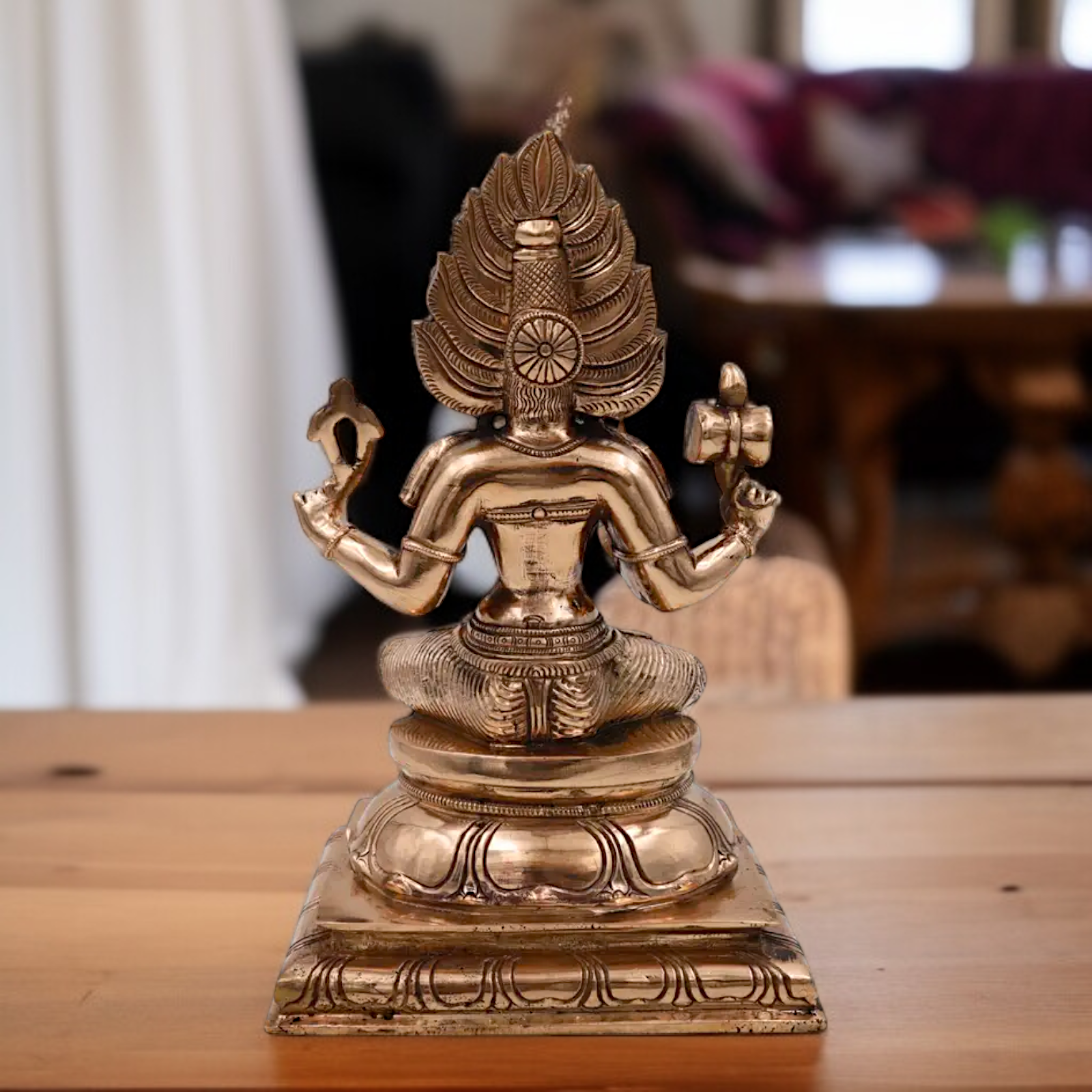 Mariamman Devi Blessing seated Panchaloha idol - 10.5 Inches Nikuressence