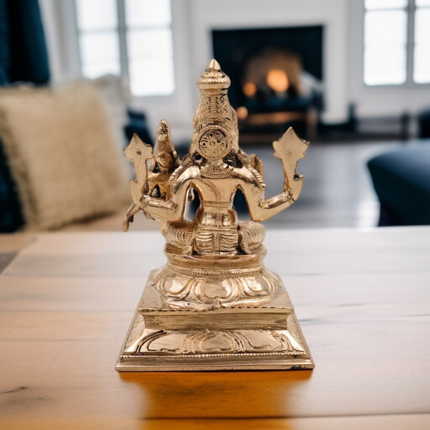 Vishnu varaha with Lakshmi seated Blessing Panchaloha idol - 5 Inches Nikuressence