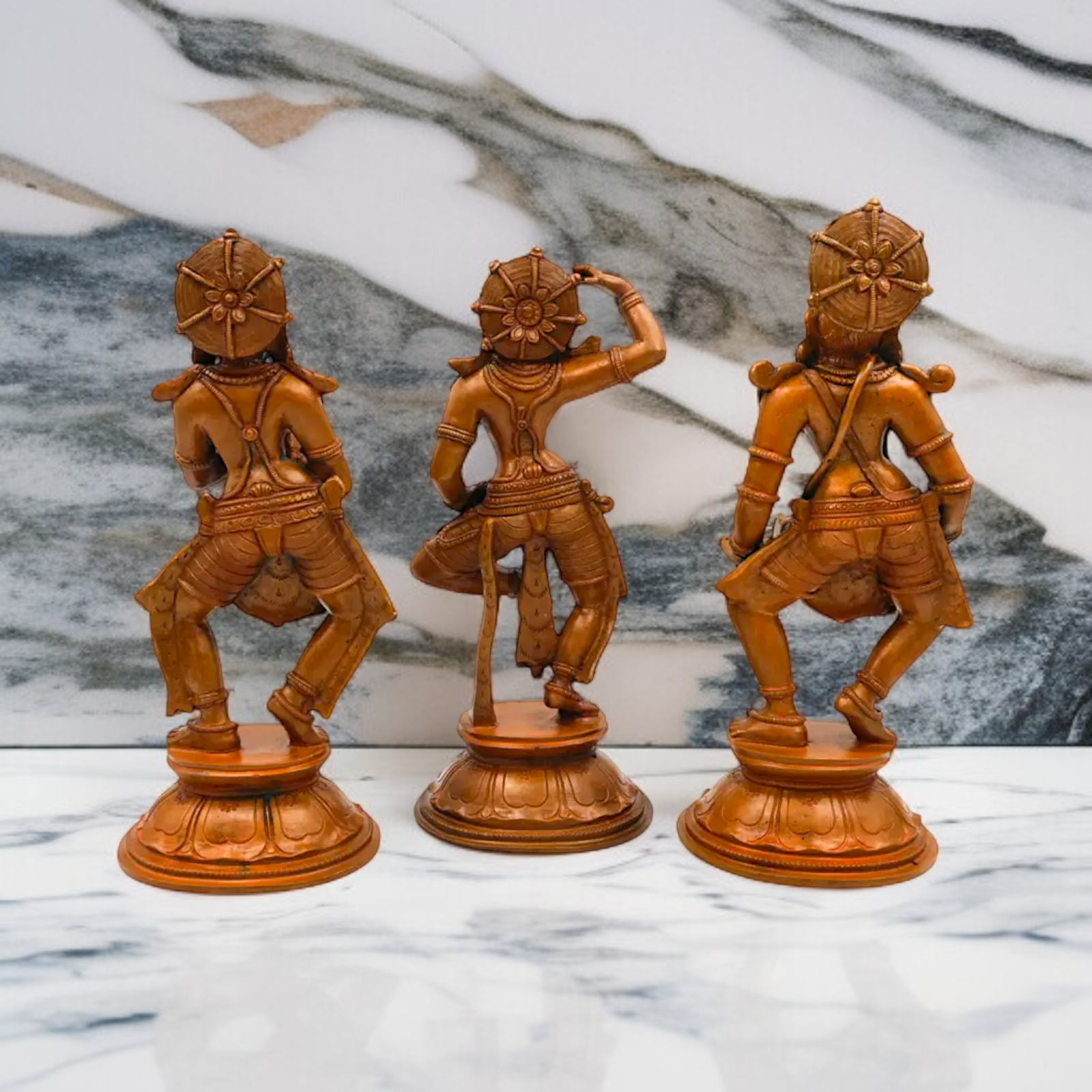 Three ladies Musician Home Decor Panchaloha idol - 11 Inches Nikuressence