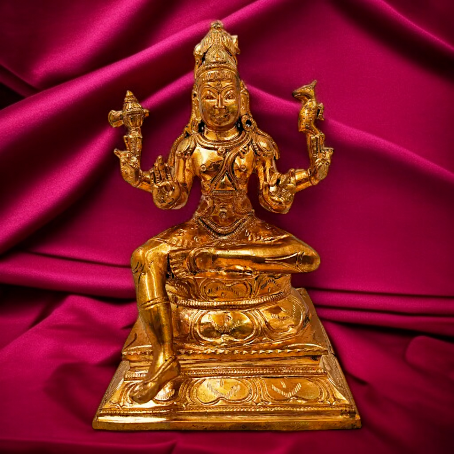 Lord Shiva Mahadev ji Seated with Blessing Panchaloha idol - 7.087 inches Nikuressence