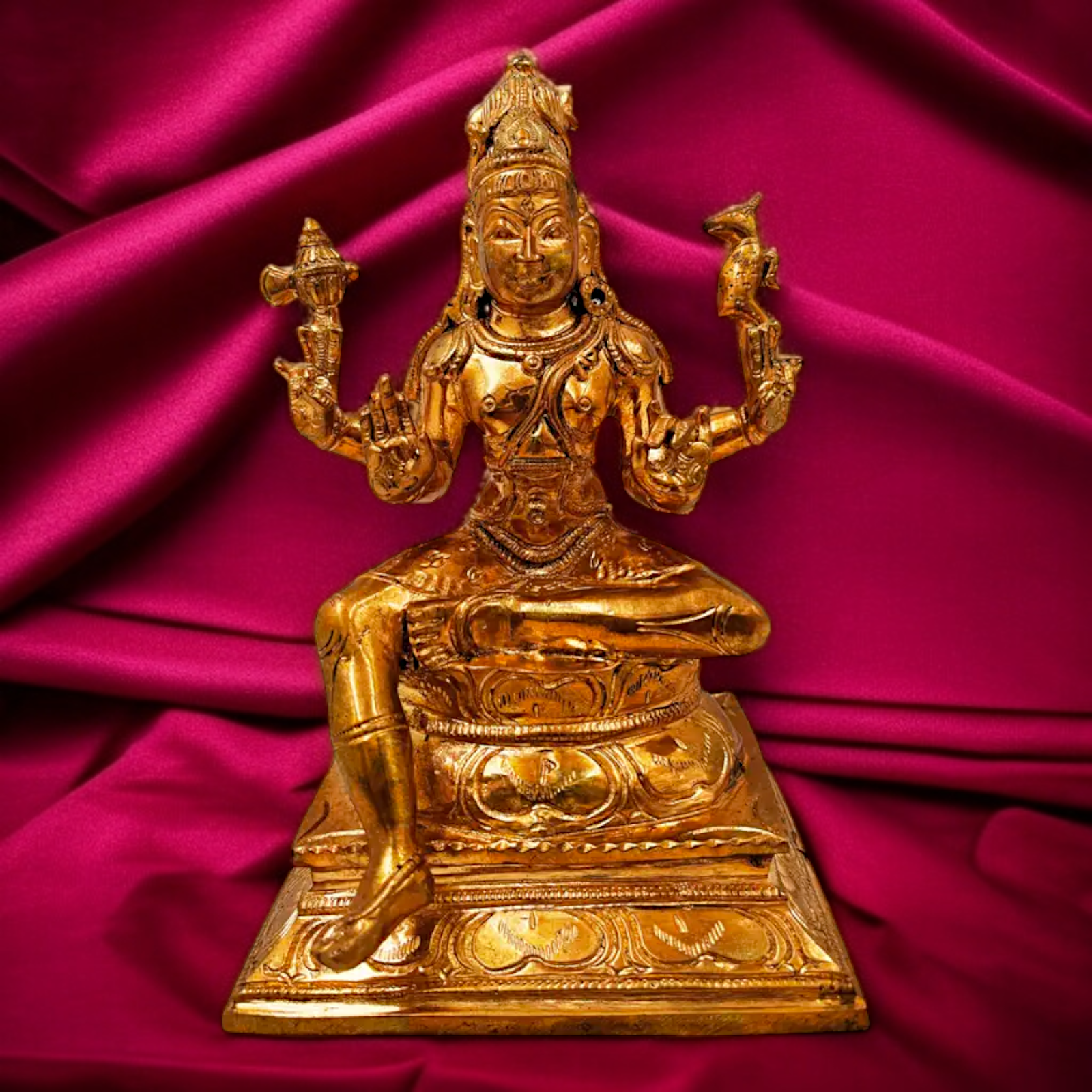 Lord Shiva Mahadev ji Seated with Blessing Panchaloha idol - 7.087 inches Nikuressence