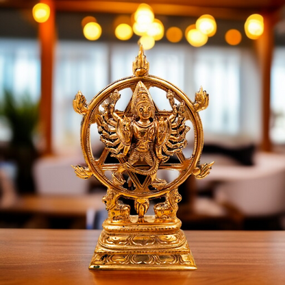 Sudarshana Vigraham swami standing Panchaloha idol - 7.48 Inches Nikuressence