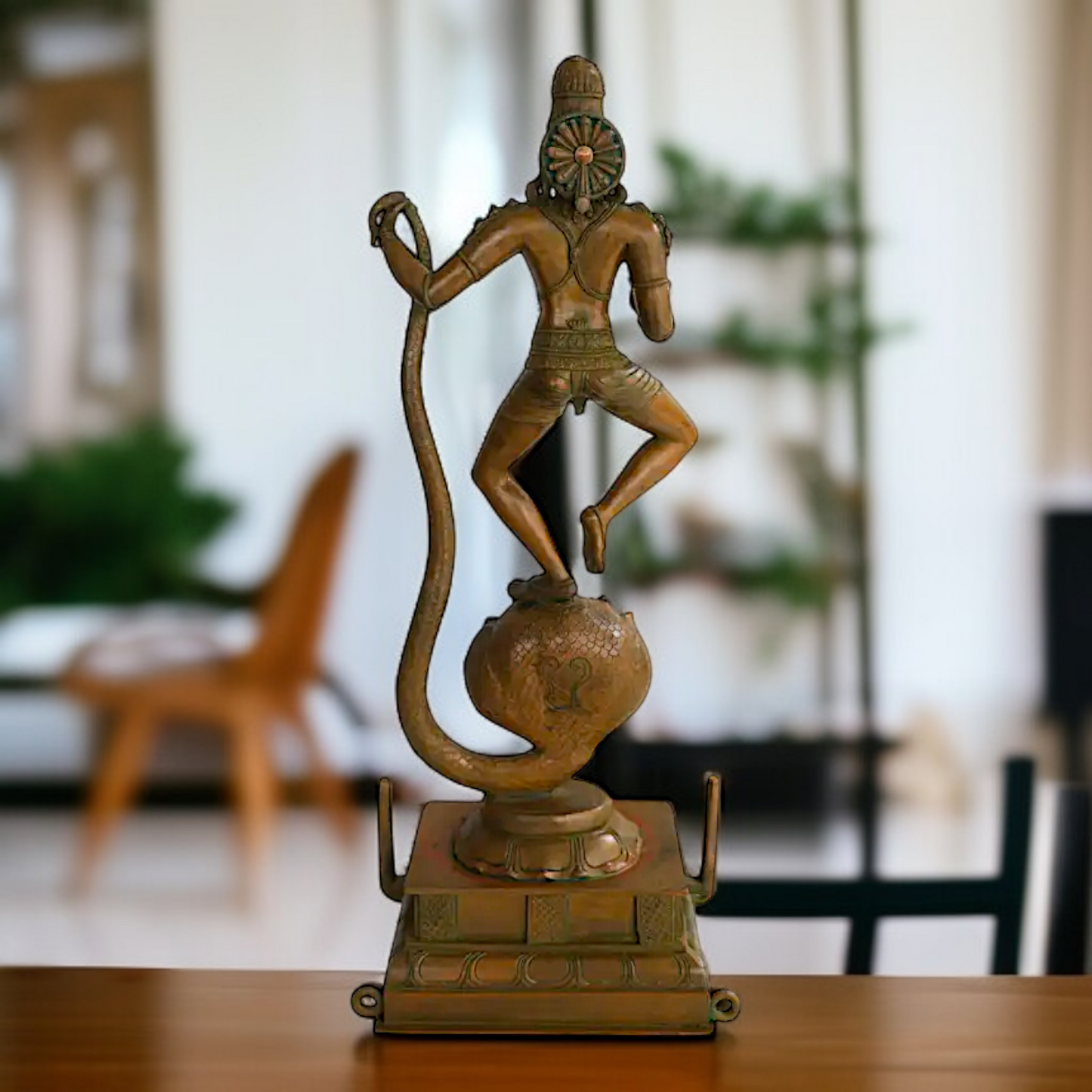 Large Krishna Standing on sheshnag with Blessing Panchaloha idol - 26.5 Inches Nikuressence