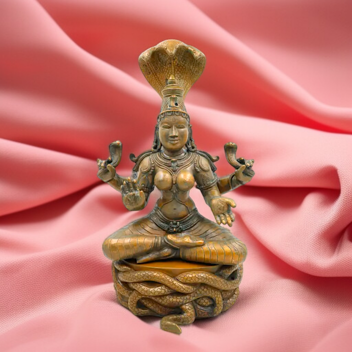 Goddess Manasa Naag Devi Panchaloha idol - 15.5 Inches Nikuressence