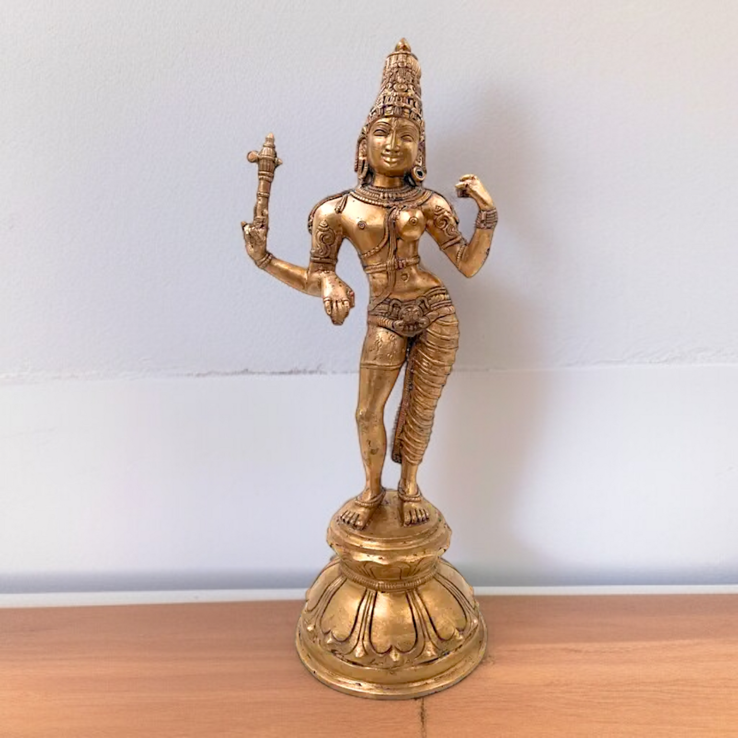 Ardhanarishvara Standing with Blessing Panchaloha idol - 13 Inches Nikuressence