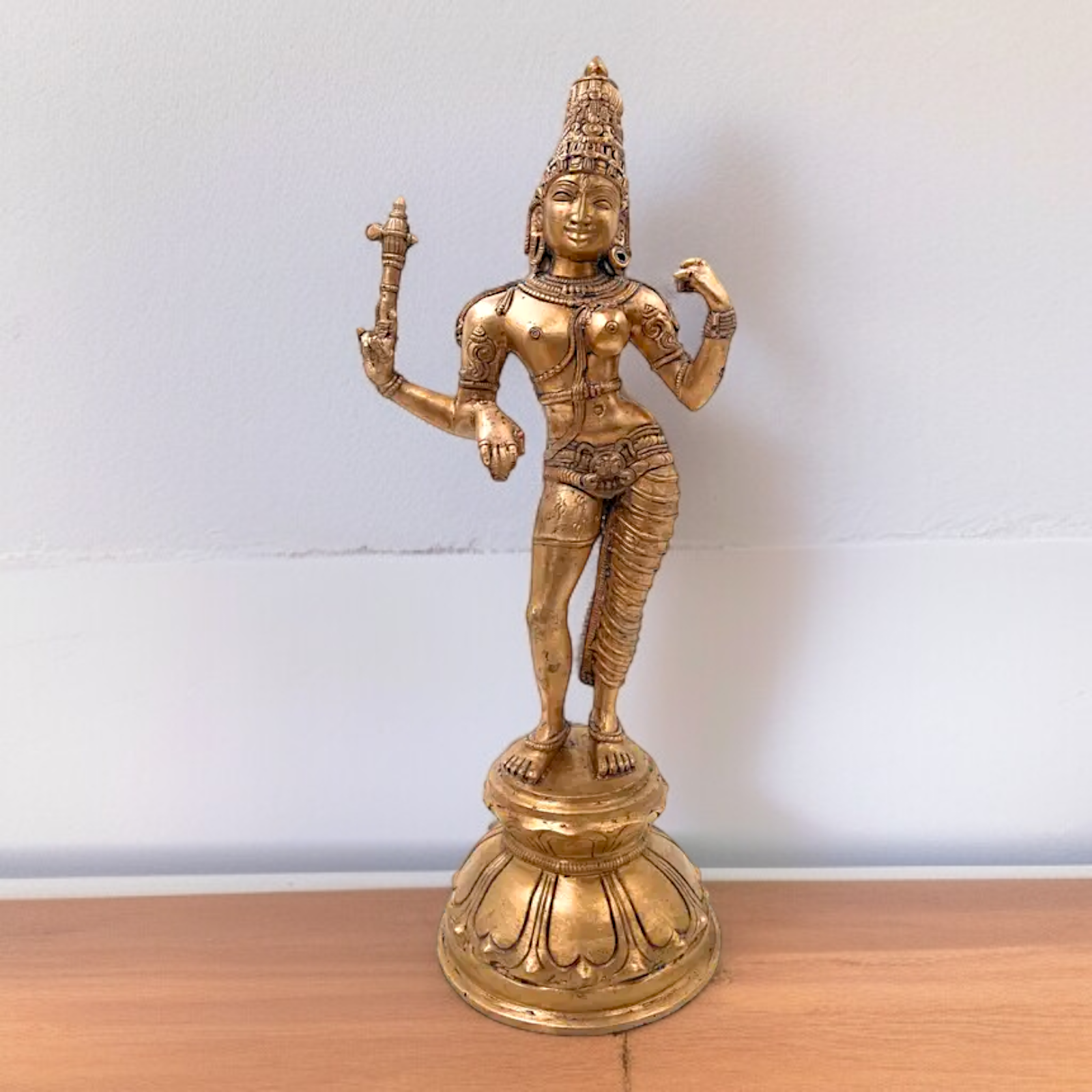 Ardhanarishvara Standing with Blessing Panchaloha idol - 13 Inches Nikuressence