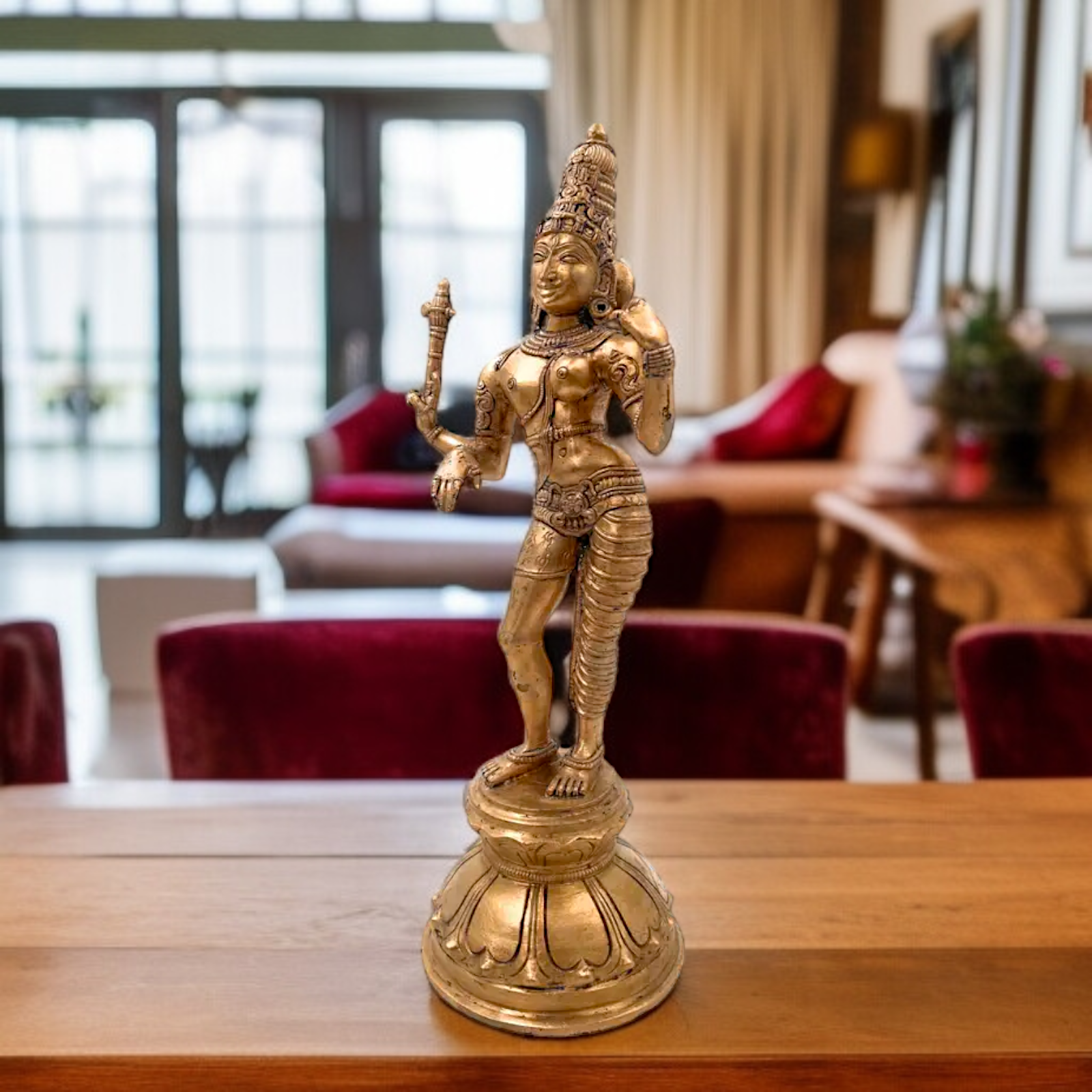 Ardhanarishvara Standing with Blessing Panchaloha idol - 13 Inches Nikuressence