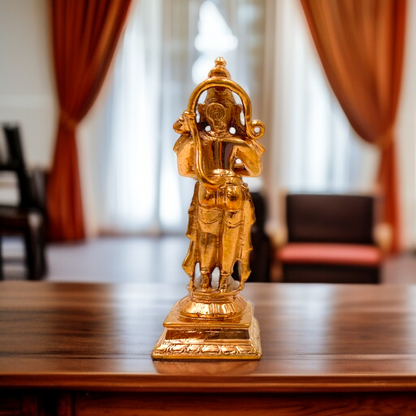Hanuman ji monkey God Standing with namsakar pose hold mace Gada Panchaloha idol - 4 Inches Nikuressence