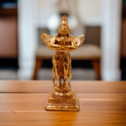 Lord Garuda namaskar pose with standing Panchaloha idol - 4 Inches Nikuressence