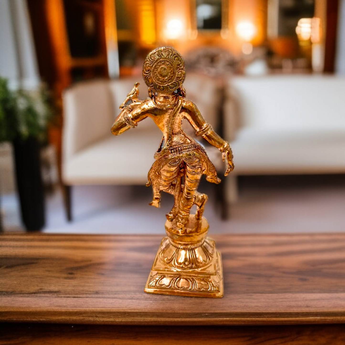 Panchaloha Apsara lady Standing with Bird home decor idol - 5.5 inches Nikuressence