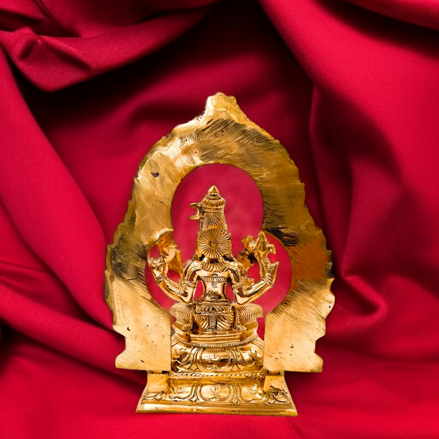 Bronze/Panchaloha Sundari Lalita Devi Seated with Blessing statue - 10 Inches Nikuressence