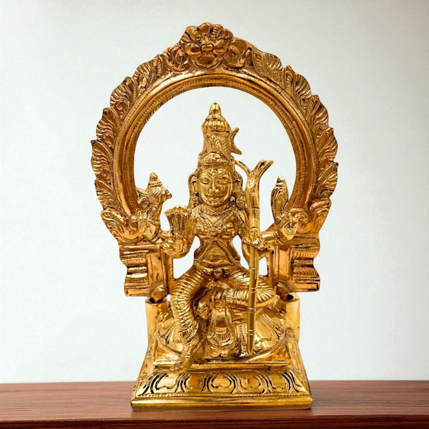 Rajarajeshwari Seated with Blessing Panchaloha idol - 6 Inches Nikuressence