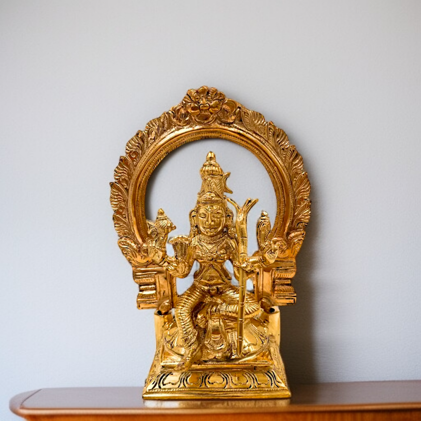 Rajarajeshwari Seated with Blessing Panchaloha idol - 6 Inches Nikuressence