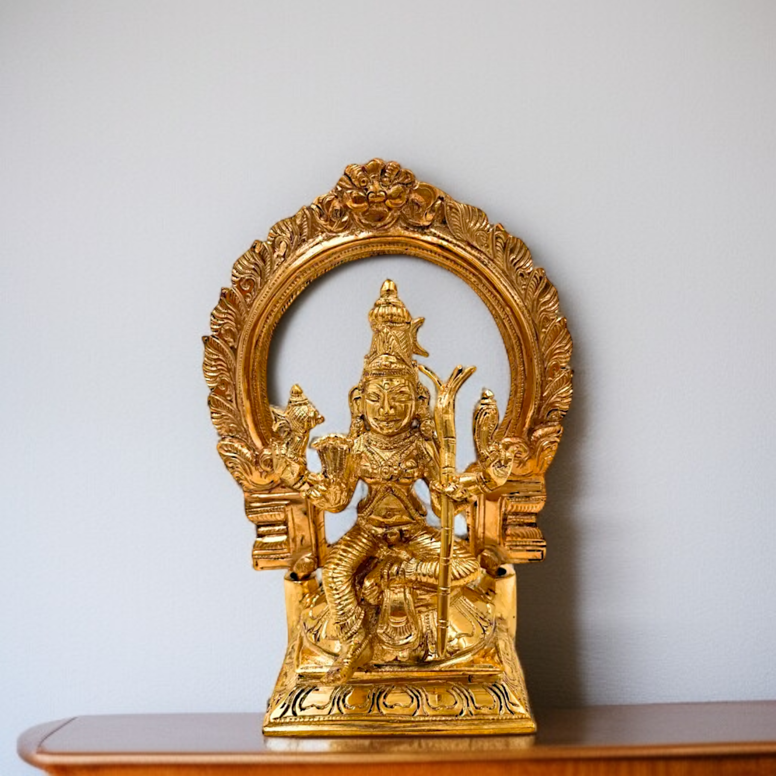 Rajarajeshwari Seated with Blessing Panchaloha idol - 6 Inches Nikuressence