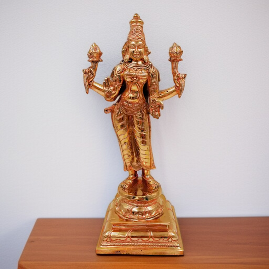 Goddess Lakshmi Maa Standing with Blessing Panchaloha idol - 1 Feet Nikuressence