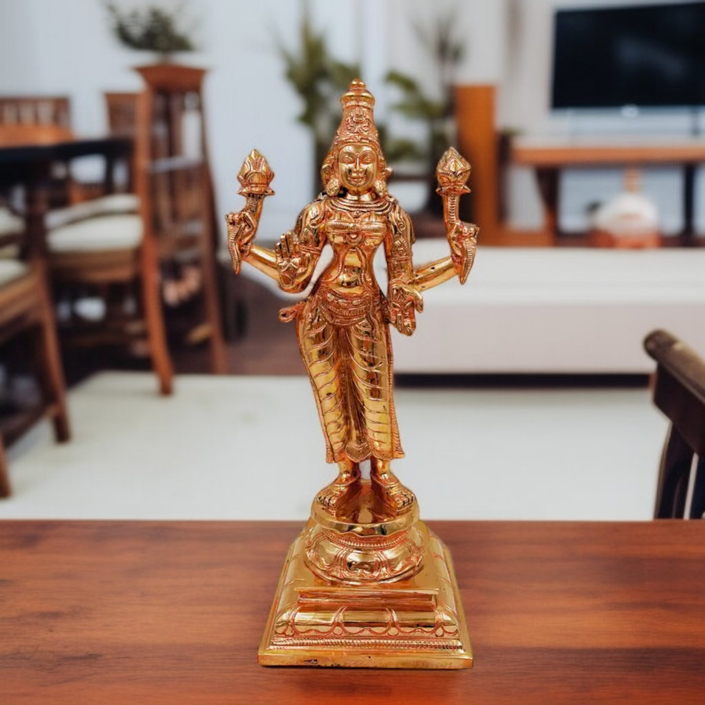 Goddess Lakshmi Maa Standing with Blessing Panchaloha idol - 1 Feet Nikuressence