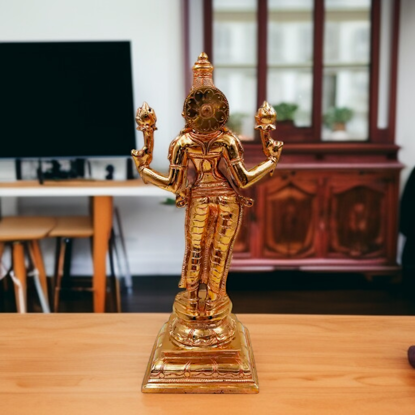 Goddess Lakshmi Maa Standing with Blessing Panchaloha idol - 1 Feet Nikuressence