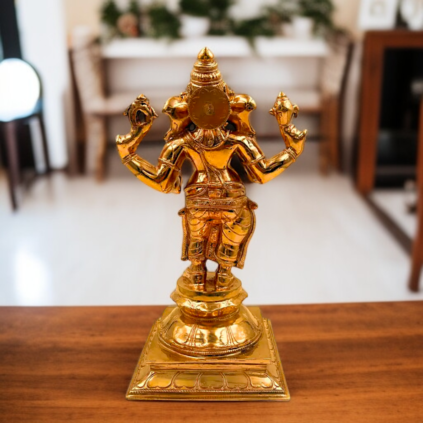 Ganesha Standing with Four Armed Panchaloha idol - 13 Inches Nikuressence