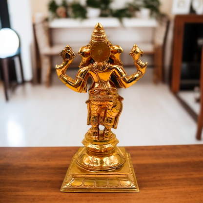 Ganesha Standing with Four Armed Panchaloha idol - 13 Inches Nikuressence
