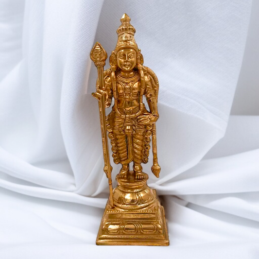 Panchaloha Murugan Kartikeya Standing statue - 11 Inches Nikuressence