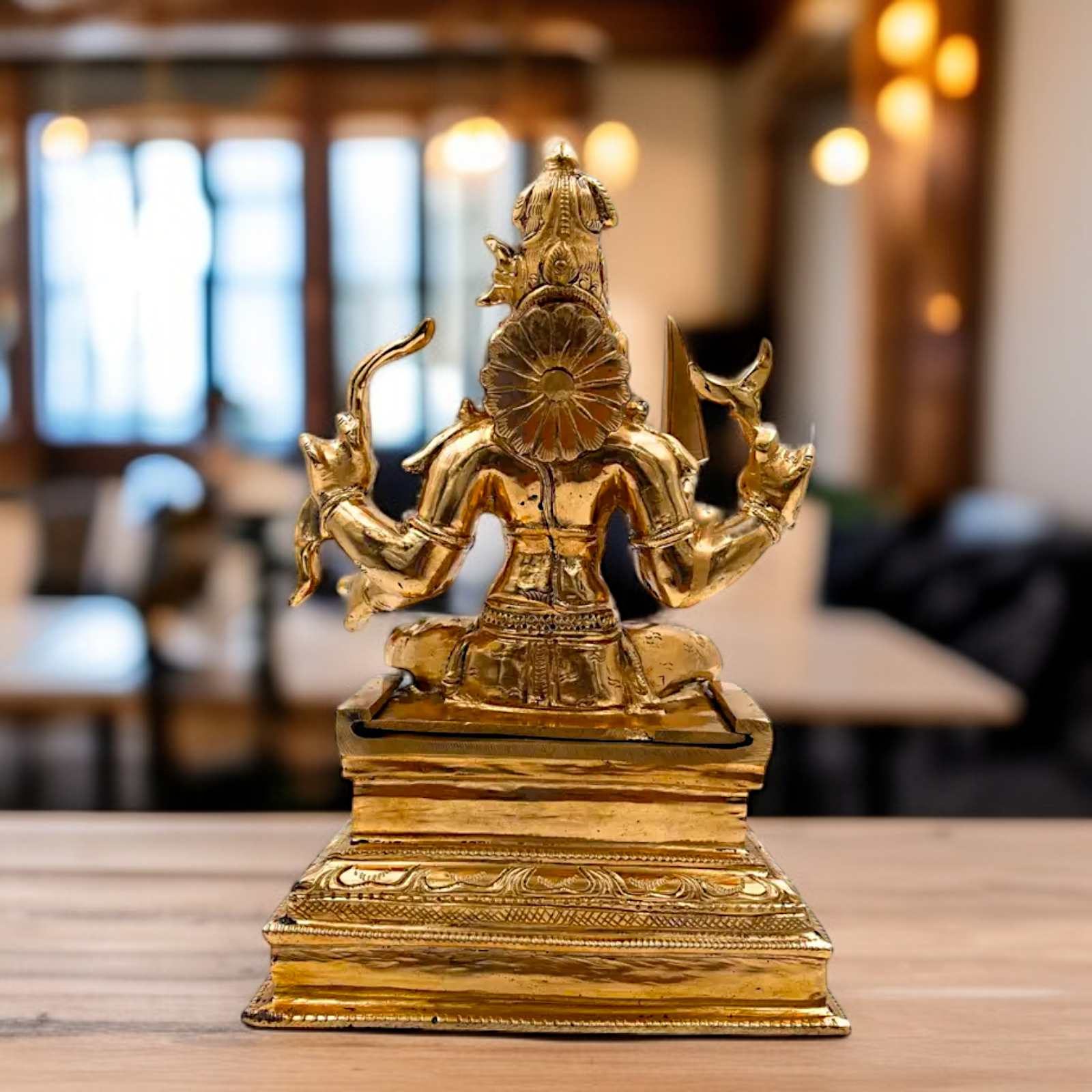 Lord Veerbhadra seated Pooja Panchaloha Idol - 10 Inches Nikuressence