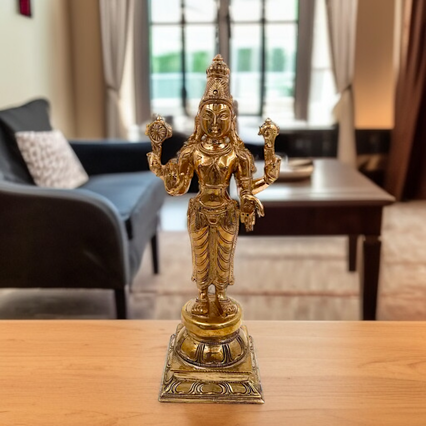 Lord Dhanvantari Narayan standing with Blessing Panchaloha idol - 10.5 Inches Nikuressence