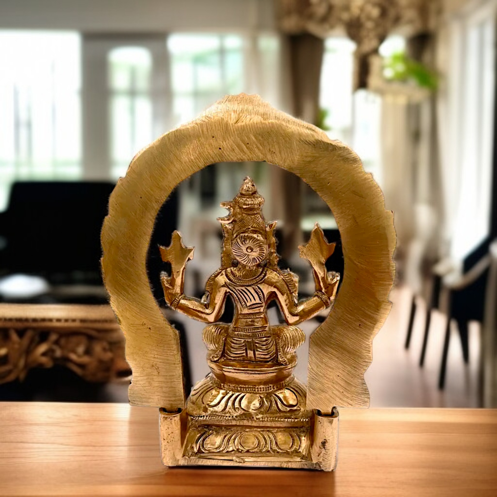 Goddess Varahi Amman Devi seated with Blessing Panchaloha bronze statue - 6 inches Nikuressence