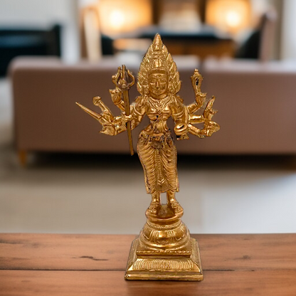 Goddess Mariamman Silai Durga Standing bronze/Panchaloha idol - 6.5 Inches Nikuressence