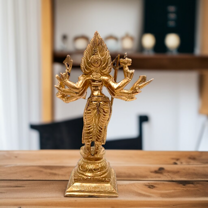 Goddess Mariamman Silai Durga Standing bronze/Panchaloha idol - 6.5 Inches Nikuressence
