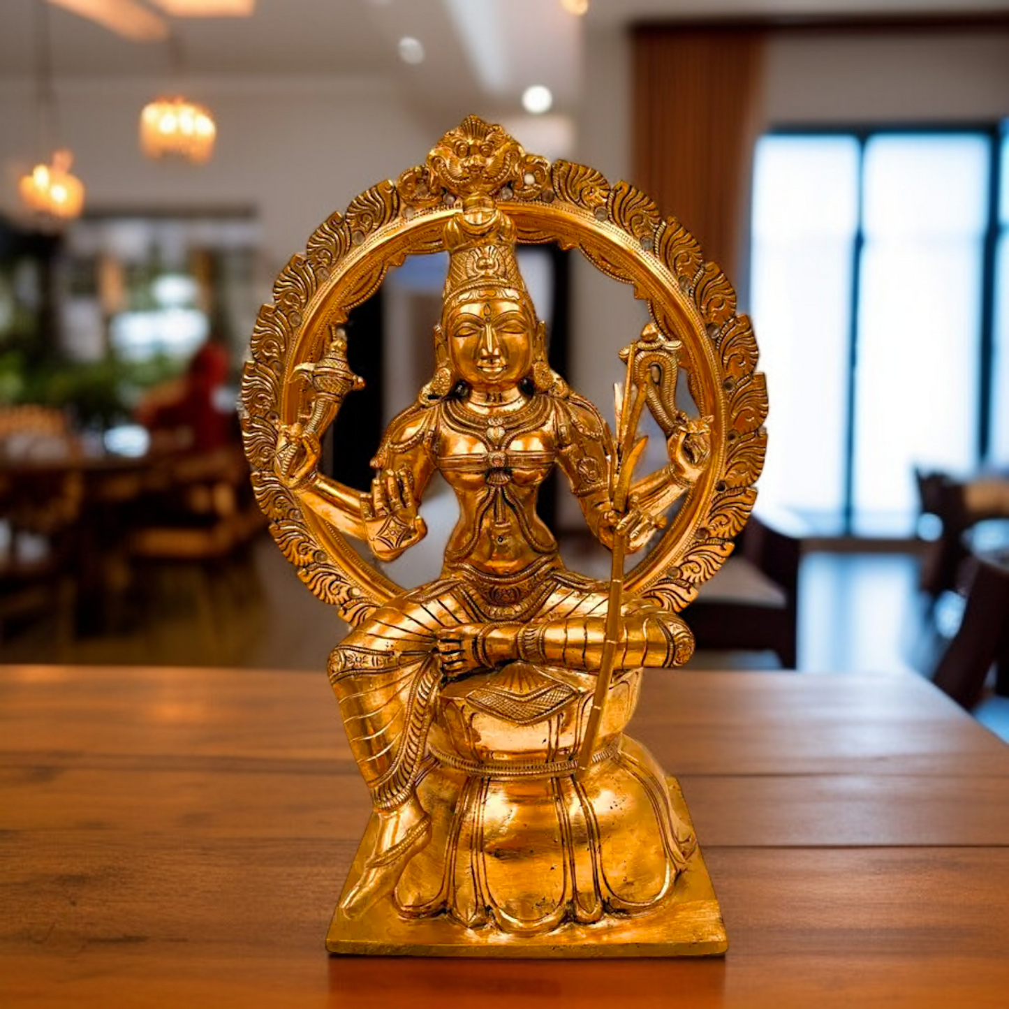 Bronze/Panchaloha Raja Rajeshwari Blessing seated statue - 1 Feet Nikuressence