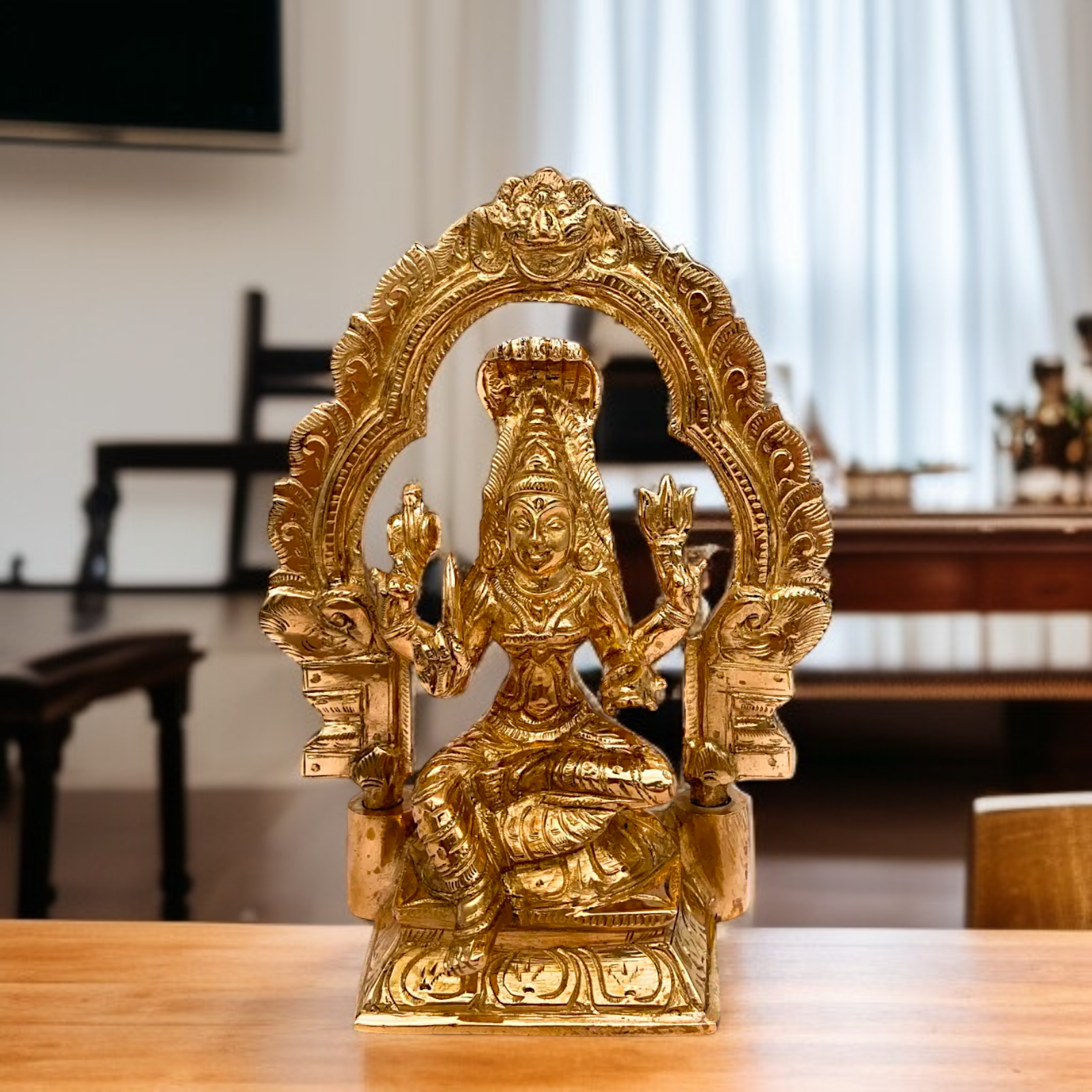 Goddess Mariamman Durga Devi bronze Panchaloha idol - 6.5 Inches Nikuressence