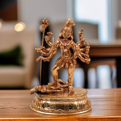 Goddess Kali Durga maa Standing Bronze/Panchaloha idol - 6 Inches Nikuressence