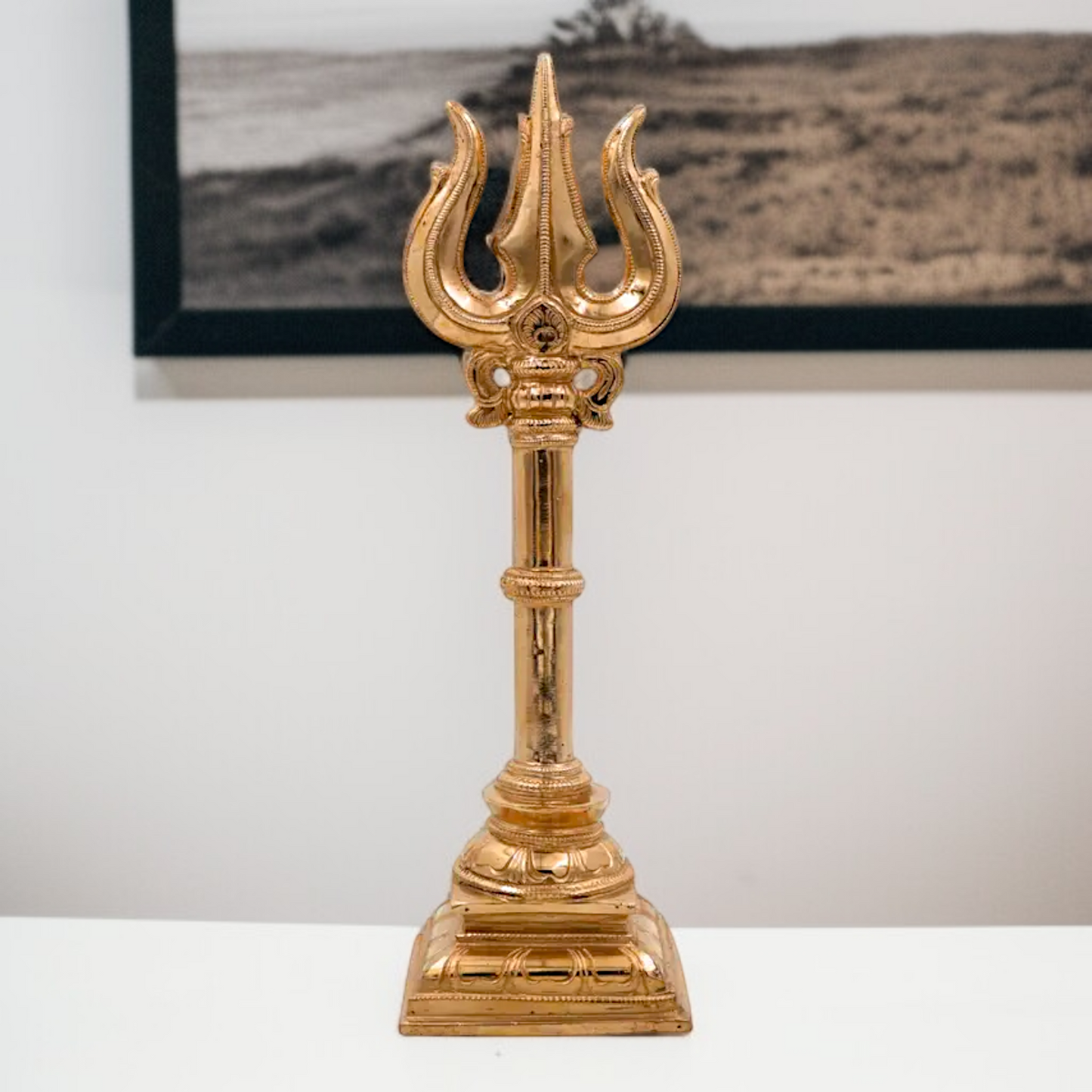 Bronze/Panchaloha Trident Trishul Shiva bhagwan weapon statue - 1 Feet Nikuressence