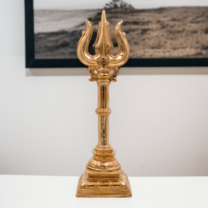 Bronze/Panchaloha Trident Trishul Shiva bhagwan weapon statue - 1 Feet Nikuressence