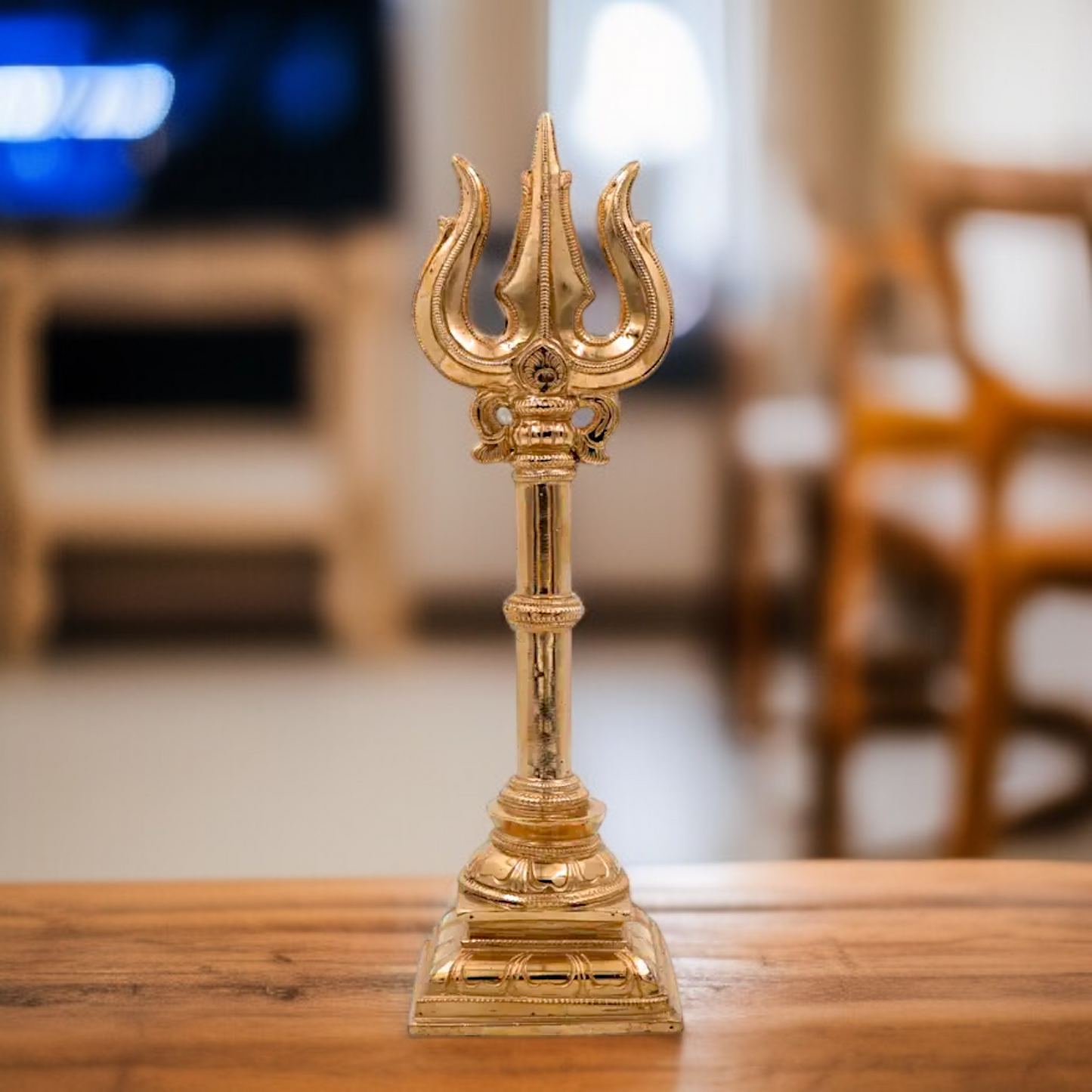 Bronze/Panchaloha Trident Trishul Shiva bhagwan weapon statue - 1 Feet Nikuressence