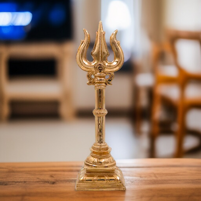 Bronze/Panchaloha Trident Trishul Shiva bhagwan weapon statue - 1 Feet Nikuressence