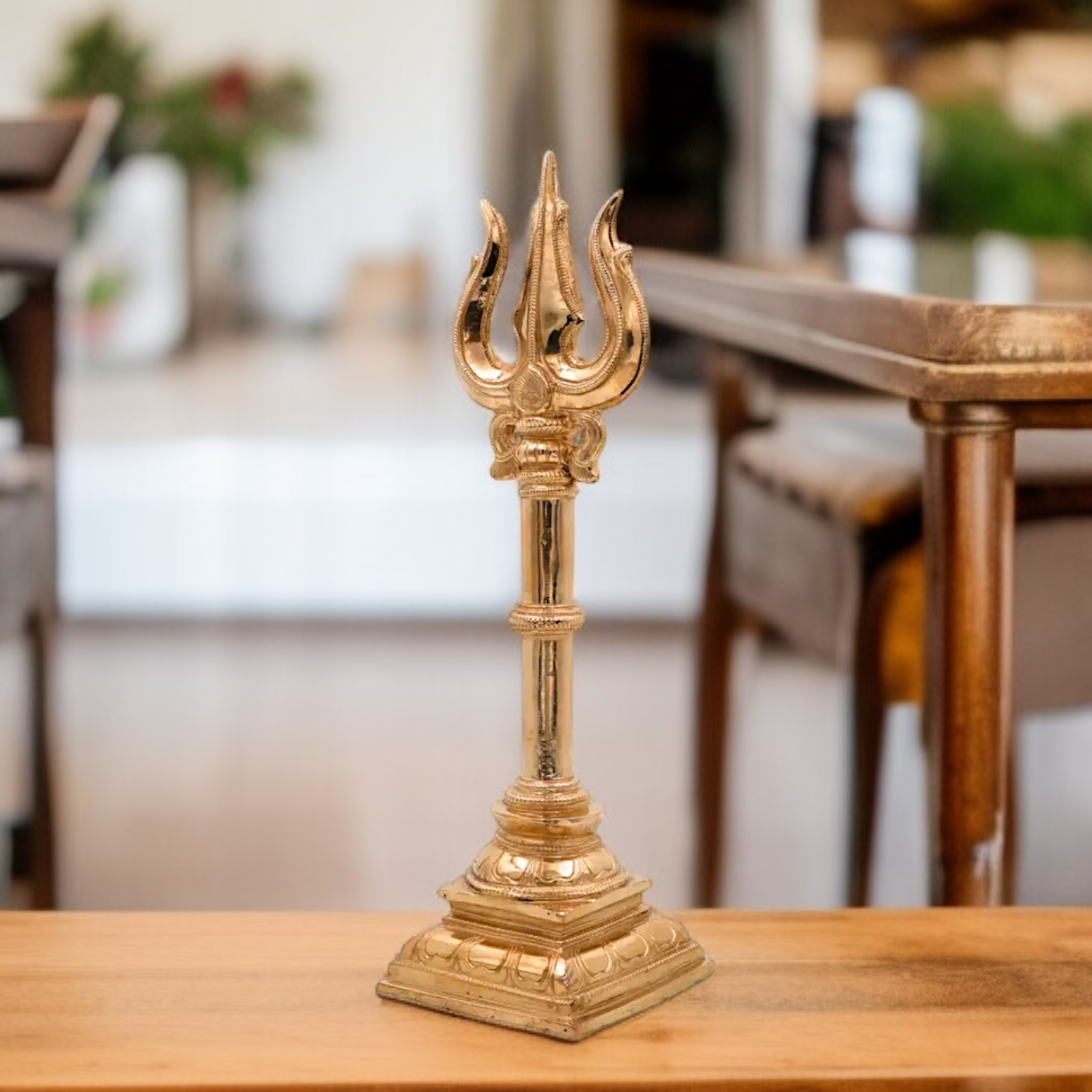 Bronze/Panchaloha Trident Trishul Shiva bhagwan weapon statue - 1 Feet Nikuressence