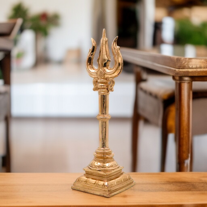 Bronze/Panchaloha Trident Trishul Shiva bhagwan weapon statue - 1 Feet Nikuressence