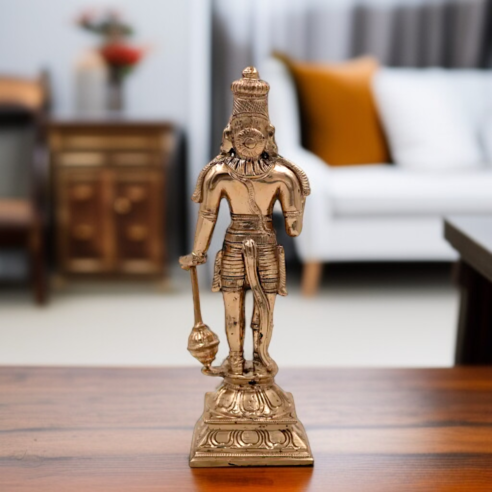 Lord Hanuman ji Blessing with Standing and hold mace Gada bronze/Panchaloha idol - 9.5 Inches Nikuressence